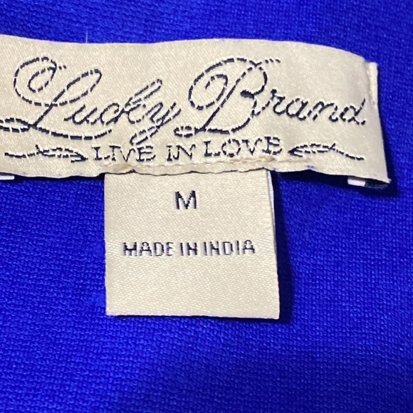 Lucky Brand Cobalt Blue Goat Leather Suede Dress Size M - Picture 8 of 10